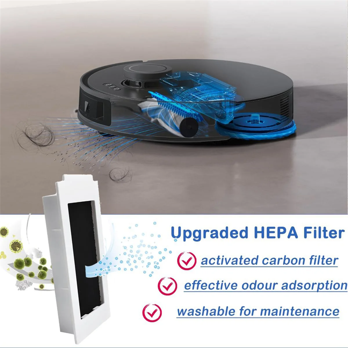 AC66 For Ecovacs DEEBOT T30 PRO Omni/T30 Omni Robot Vacuum Cleaner Main Side Brush Hepa Filter Mop Pads Accessories