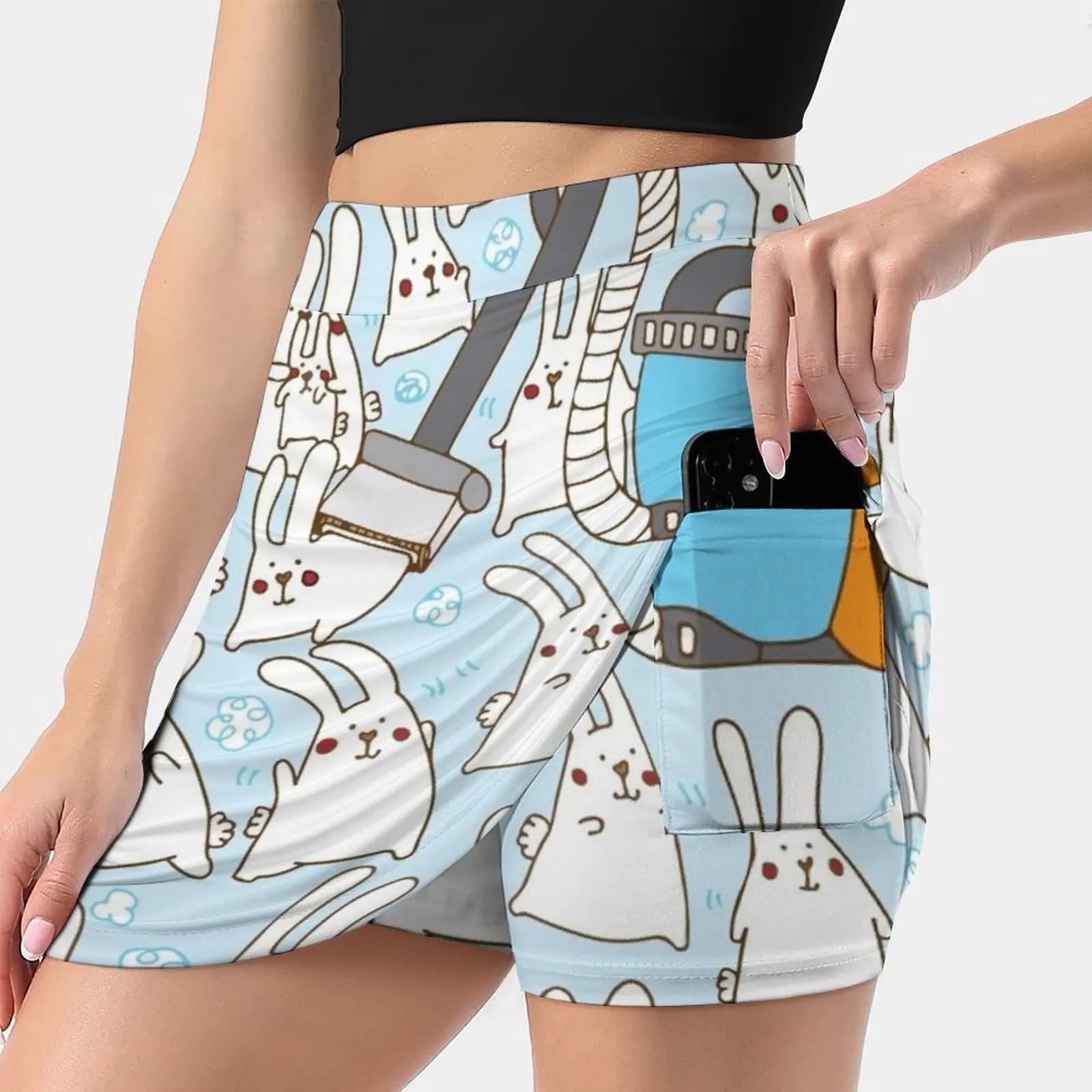 Dust Bunnies Women's skirt Aesthetic skirts New Fashion Short Skirts Bunnies Rabbit Cute Fluffy Furbaby Pet Kids Funny Cotton