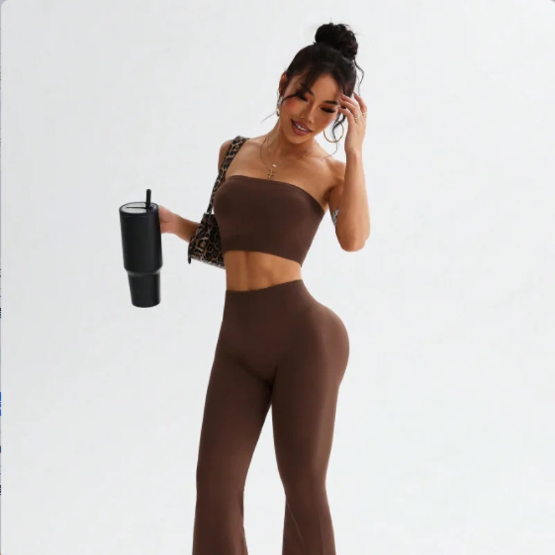 

Женский комплект для йоги, комплект из двух предметов, тренировочная одежда, укороченный топ с короткими рукавами для спортзала, леггинсы с высокой талией, спортивная одежда для фитнеса