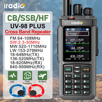 Iradio UV-98 PLUS GPS APRS Walkie Talkie 10W CB SSB LW MW SW HF Receive Cross Band Repeater 1024CH NOAA RT-880G Shortwave Radio