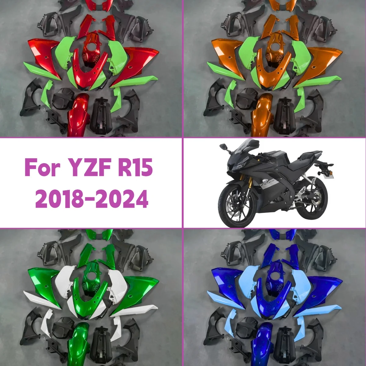 

2018-2024 YZFR15 Aftermarket Body Work Injection Fairings Perfect Fit for 18-24 Yamaha YZF R15 Fairing Kit