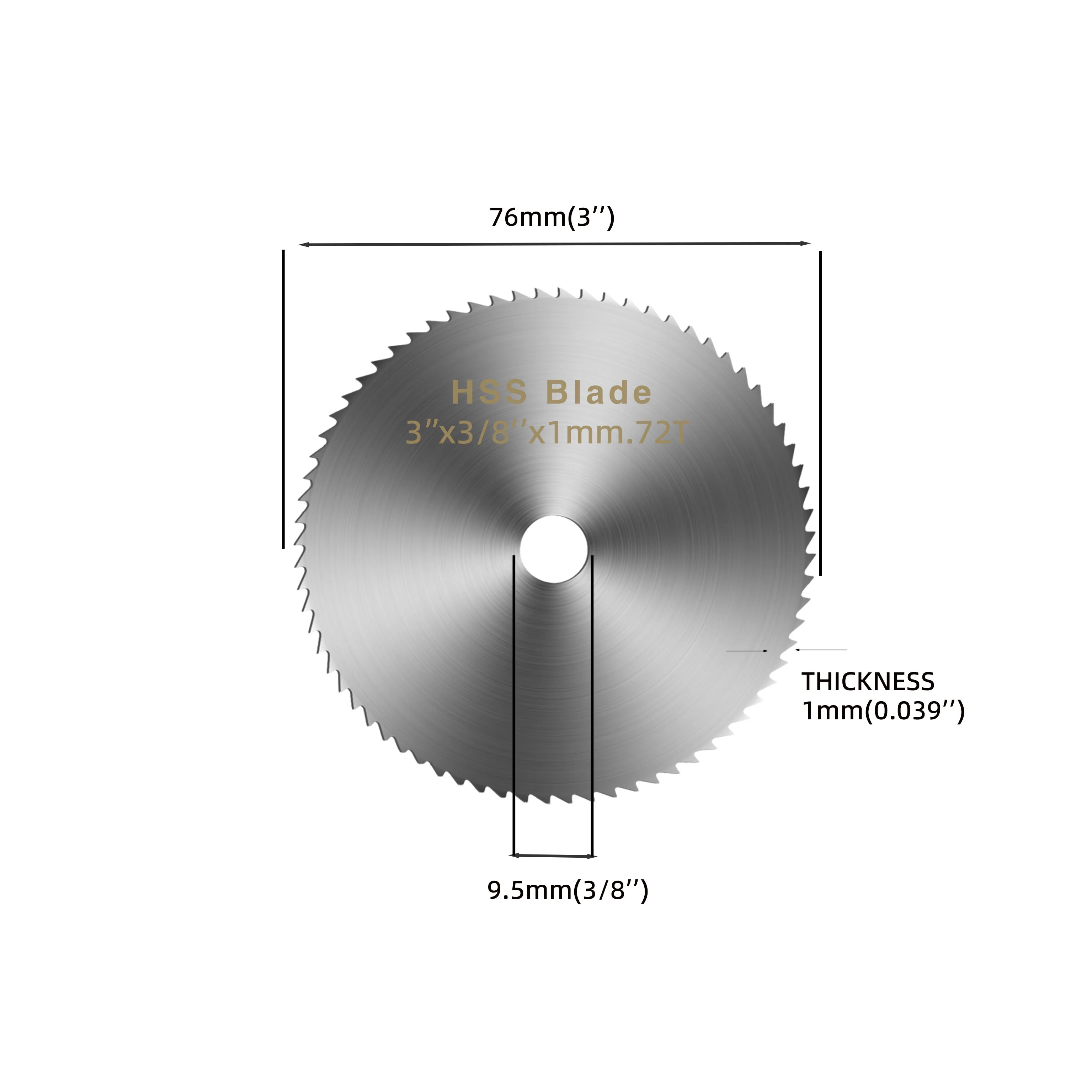 40/60/75/100mm 3pcs HSS Circular Saw Blade Disc Mini Small Milling Cutter Wood Plastic Metal Tile Multipurpose