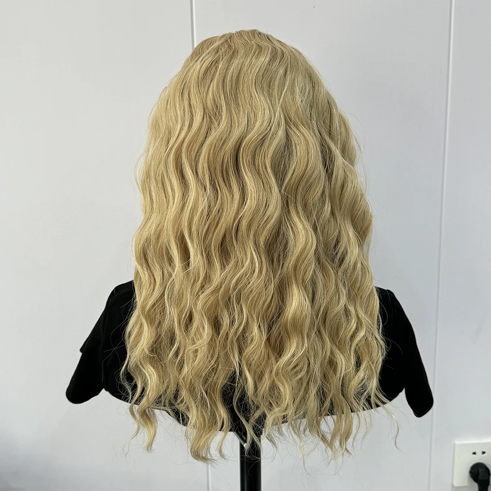 # 26/613 Mix Blonde Short Bob Wig Synthetic Frontal Lace Wigs For Women Natural Wavy Wig Loose Curly Lace Hair Blonde Wig Cosplay