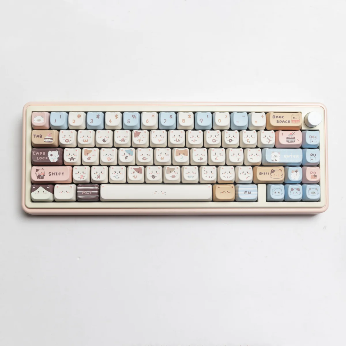 Imagem -04 - Keycaps Bonitos dos Desenhos Animados para Teclado Mecânico mx Switch Perfil Mao Sea Salt Cat Pbt Dye Sub Espaço Gmk67 Alice 6.25u 7u