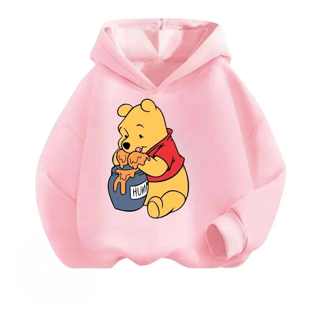

Disney Cartoon Winnie The Pooh Boy Girl Hoodies Outdoor Street Sports Casual Children Long-sleeve Autumn Winter Warm Sweatshirts