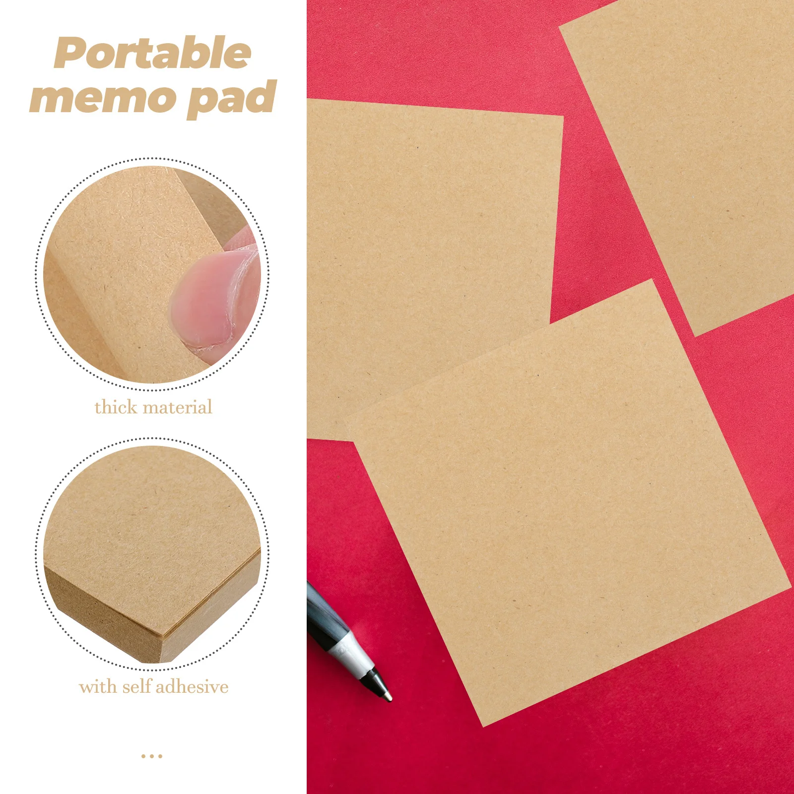 

5 Books Self-Adhesive Memo Pads Small Writing Notepads Portable to-Do List Strong Self-Adhesive Cute