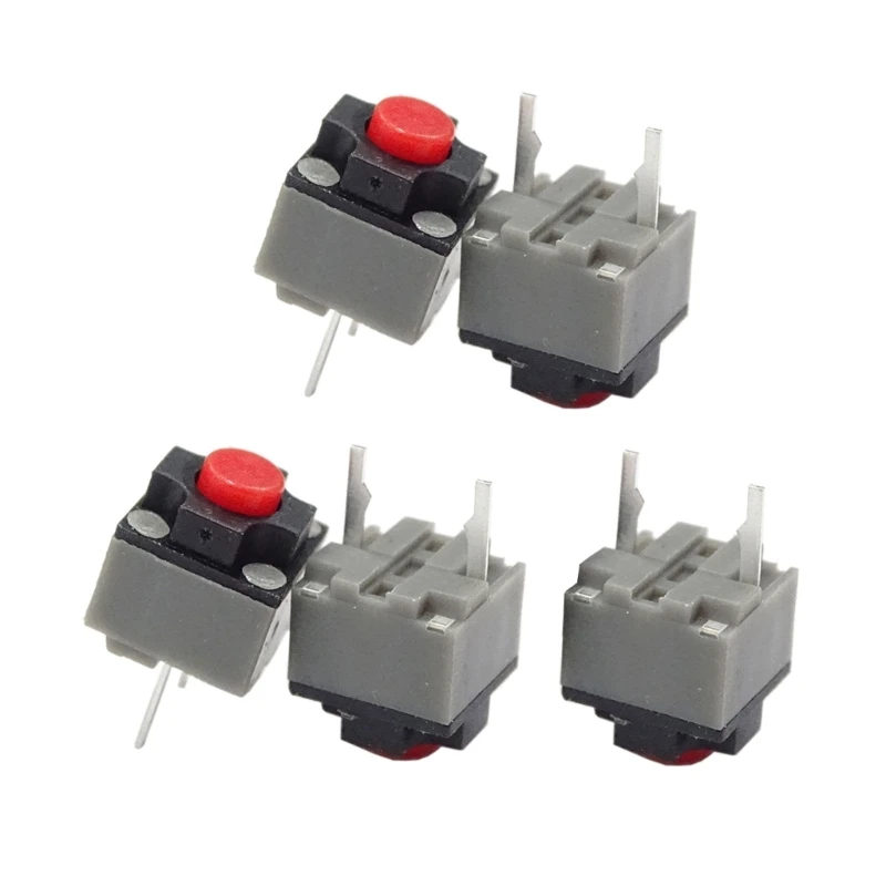 Kailh-botão sem fio do mouse, 6x6x7.3x6x7.3mm, interruptor silencioso, com fio, micro interruptor, 5 peças