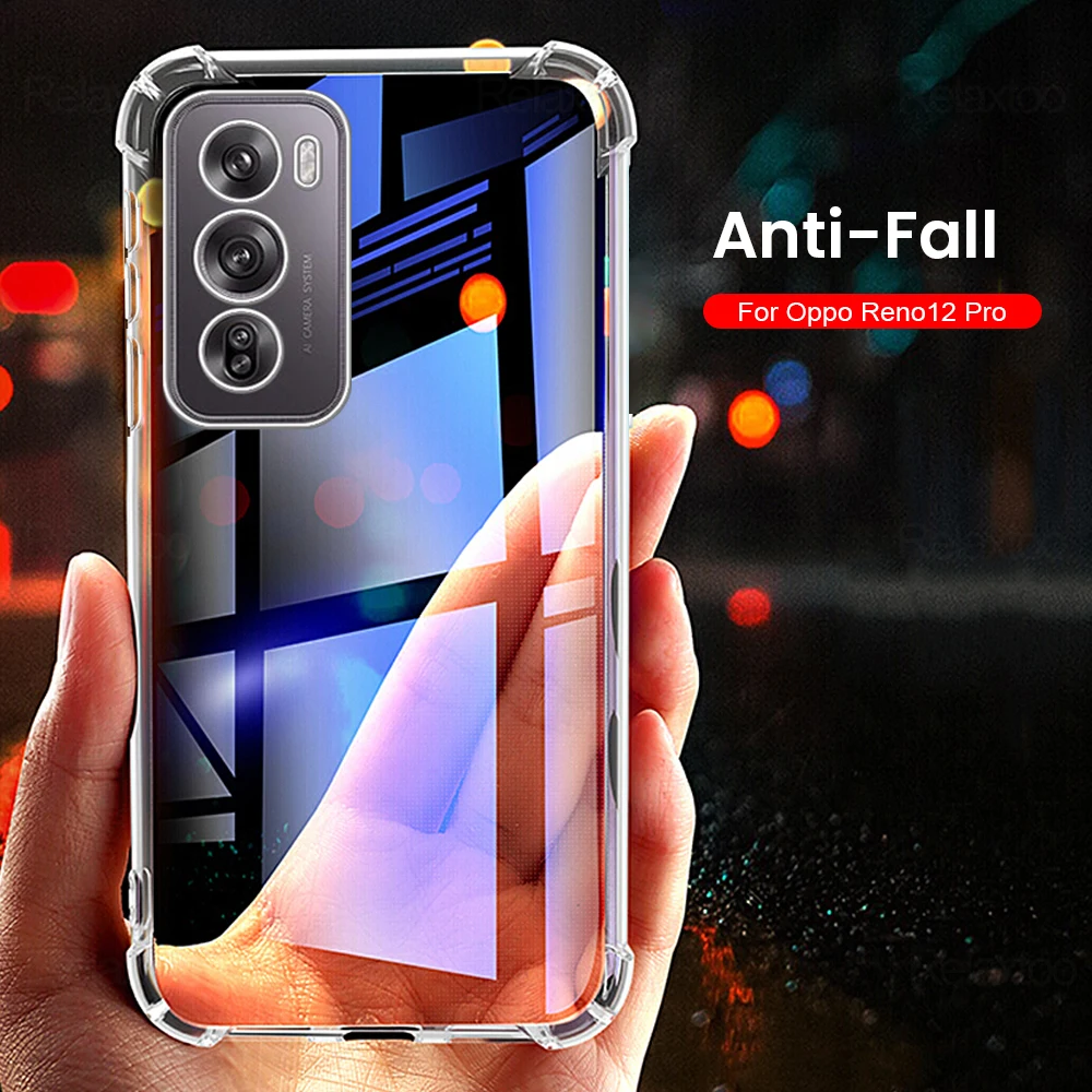 Reinforced Soft TPU Clear Camera Protection Back Phone Airbags Shockproof Cover For Oppo Reno12 Reno 12 Pro Reno12pro 5G Case