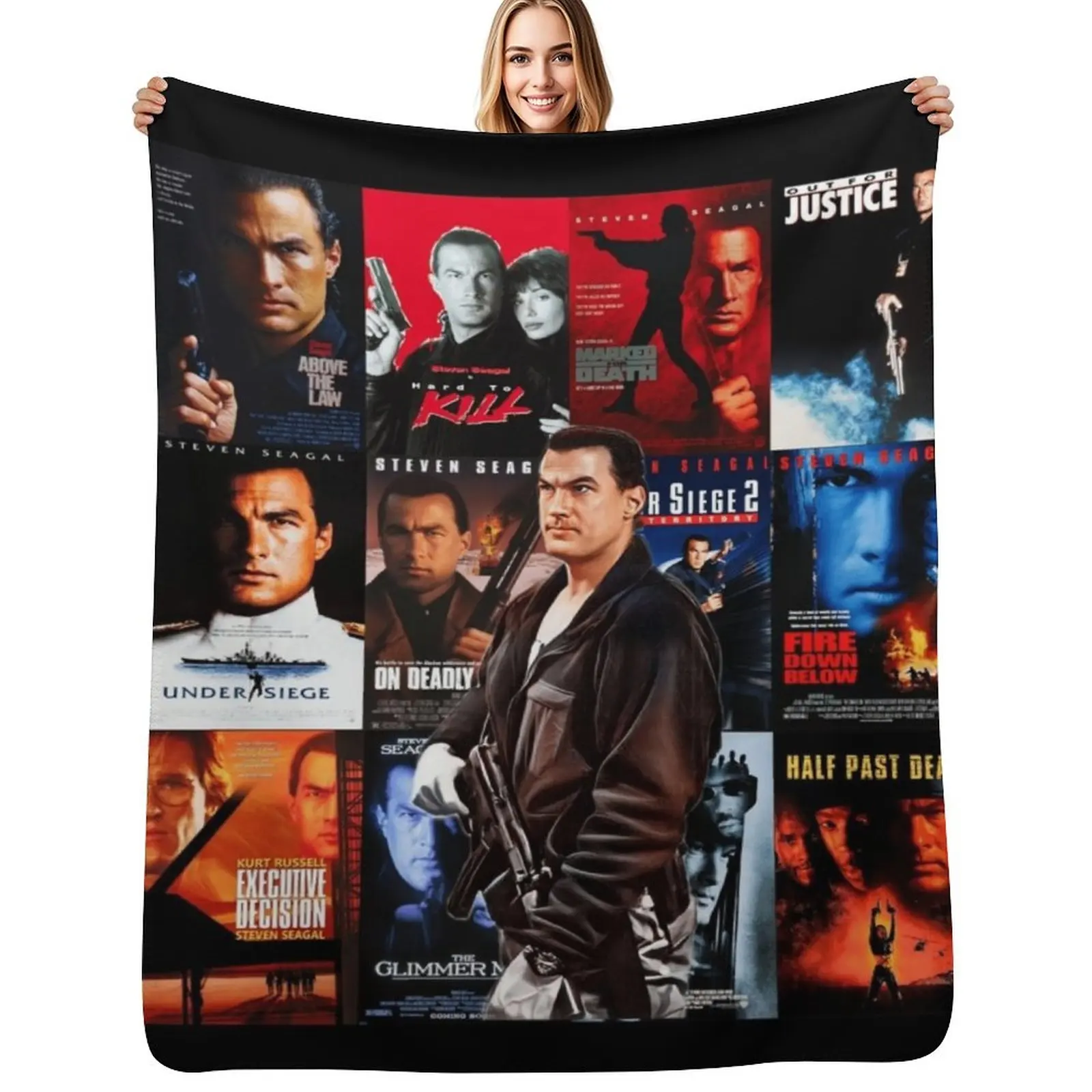 Cinema of Seagal Throw Blanket Cute Soft Beds Plaid Sofa Throw Quilt Moving Blankets