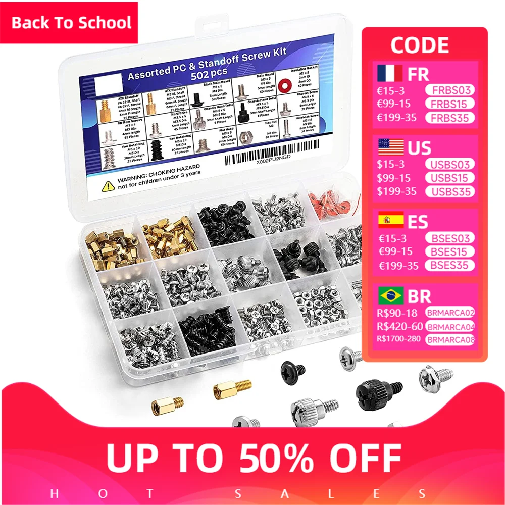 

502 шт., набор для установки жестких дисков, шасси и ремонта компьютера