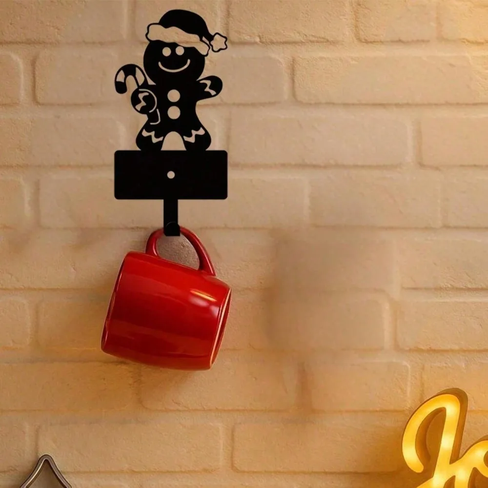 Gantungan Kunci Manusia Roti Jahe yang Menggemaskan - Gantungan Dinding 5-Kait dengan Cincin Handuk, Penata Ruang Masuk dan Lorong