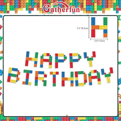 Byggstenar Födelsedagsfestdekorationer Färgglada block Engångstallrik Servett Duk Bakgrund för Barntillbehör 12 best sales Rick och Morty Lego - №6