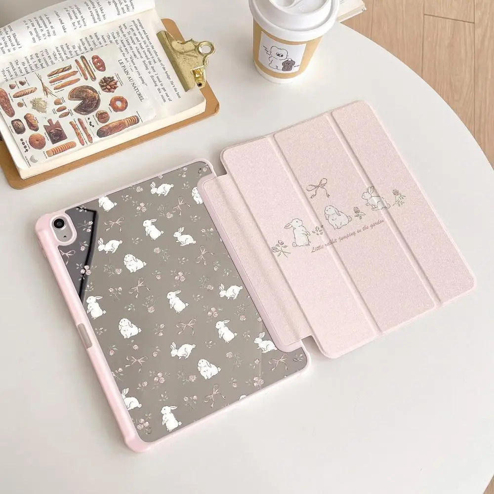 Mirror Pillow for Kitten Rabbit Rose For iPad 11th A16 10 9 8 7 5 Pro 13 11 M5 M4 M3 M2 12.9'' Air  4 3 2 1 Mini 7 6 8.3'' Cover