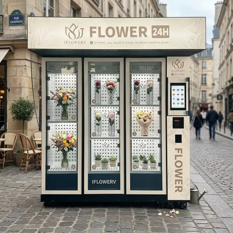 Flower Vending Machine Automatic Outdoor Large Capacity Locker Type Flower Vendor Machine for Gas Station Memorial