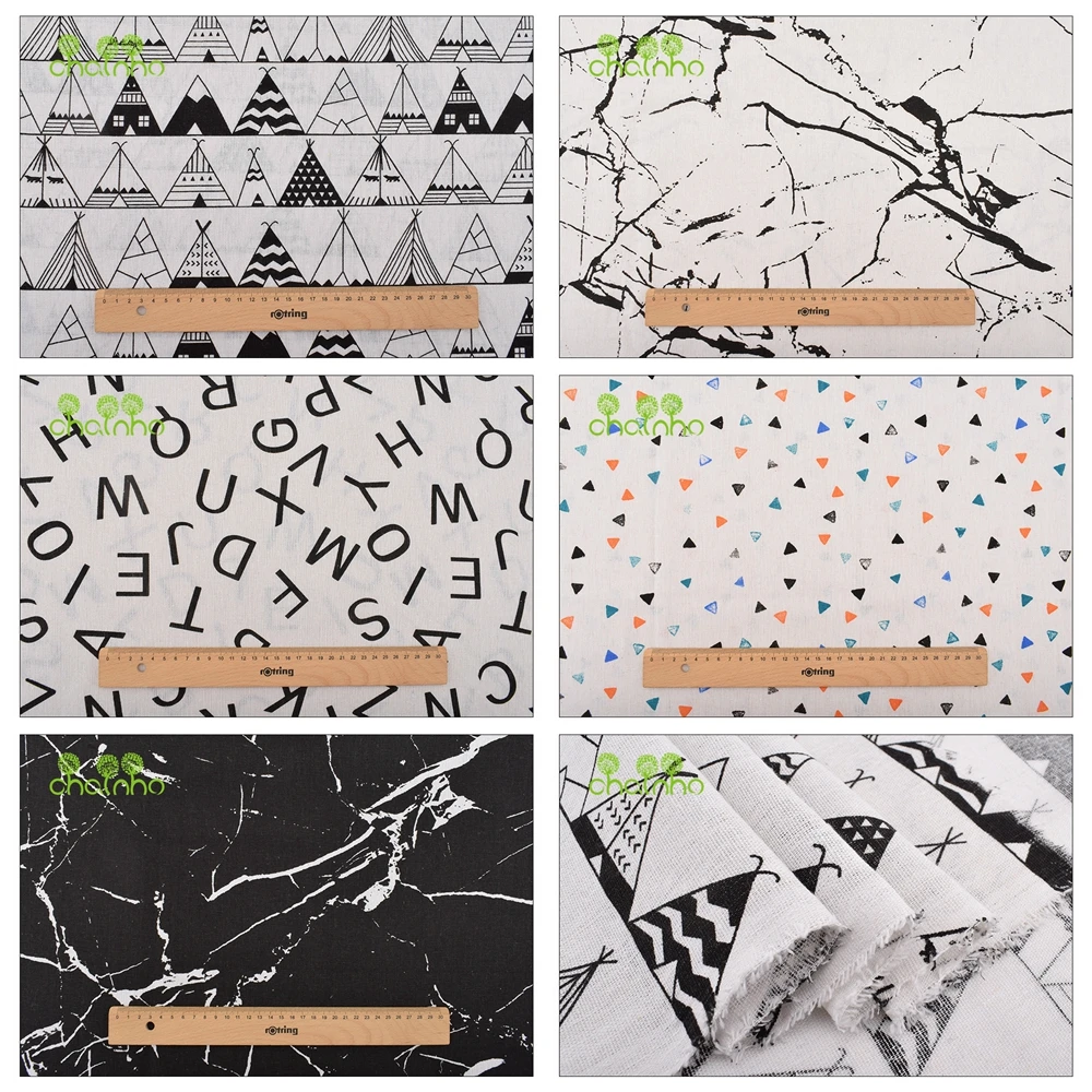 Sewing Geotextile Fabric - Chainho,Printed Cotton Linen Fabric,DIY Sewing Quilting