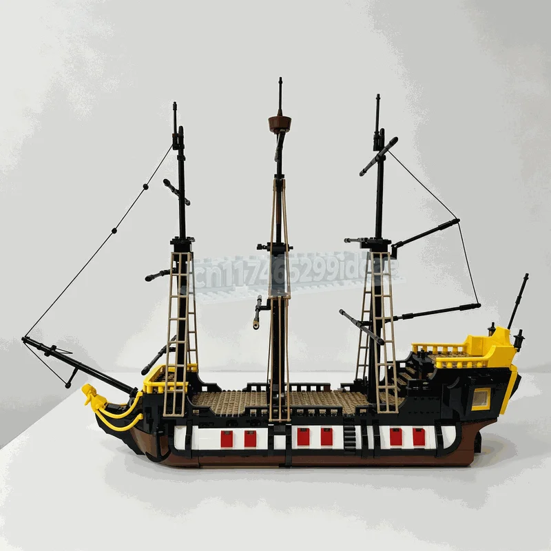 1222-teiliges Barracuda-Galeonen-Erweiterungsset MOC Piratenschiff-Modell Maßgeschneidertes Puzzle Architektur DIY Kreatives Montage-Lernspielzeug Geschenke