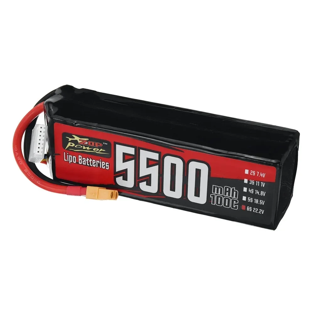 ZOP Power 22.2V 5500mAh 100C 6S 122.1Wh LiPo Battery XT60 Plug for RC Drone