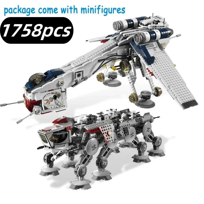 

1758 Pieces Compatible with 10195 Republic Airdrop Boat Building Blocks Transport Brick Toys Children's Gifts