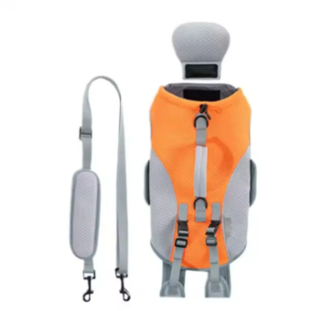 Con hombro desmontable, chaqueta enfriadora para mascotas, transpirable, soporte completo, mochila Horizontal para abrazar, mochila para excursión de mascotas manos libres
