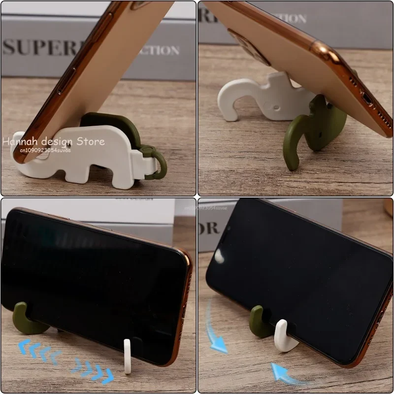 Nette Cartoon Telefon Halter Elefant Desktop Handy Tablet Ständer Halterung Schlüsselbund Anhänger Tragbare Mini Ständer Halter