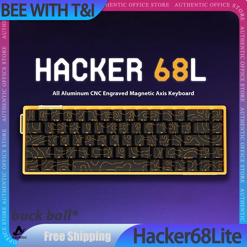 

Bee With T&I Hacker68lite Keyboard Magnetic Switch Esports Gaming Keyboard 0.02rt Rgb Aluminum Shell Customise Pc Accessory Gift