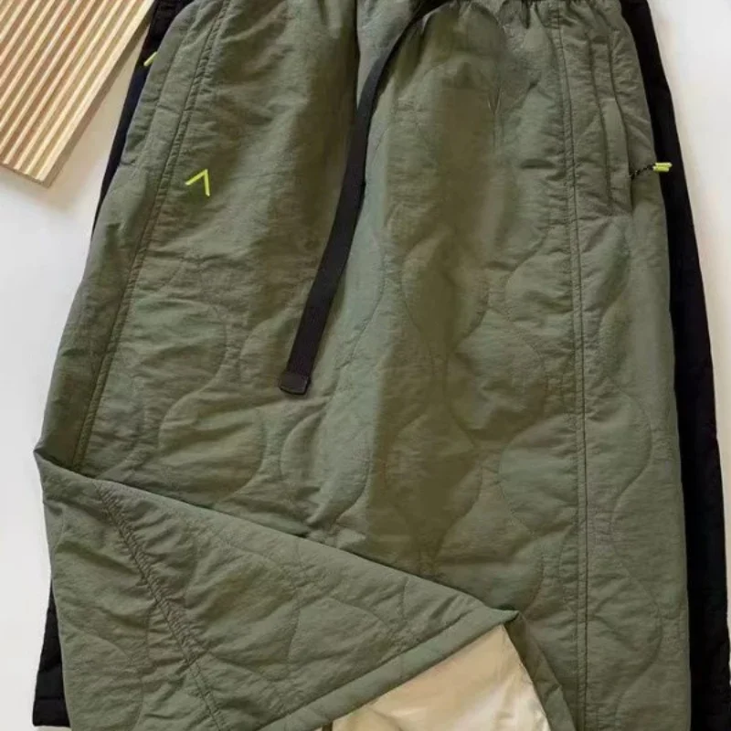 Chinese Style Vintage Cotton Midi Skirt Women Autumn Winter Thicken Linen Double Straight Split Skirt Casual Loose Y2k Skirt