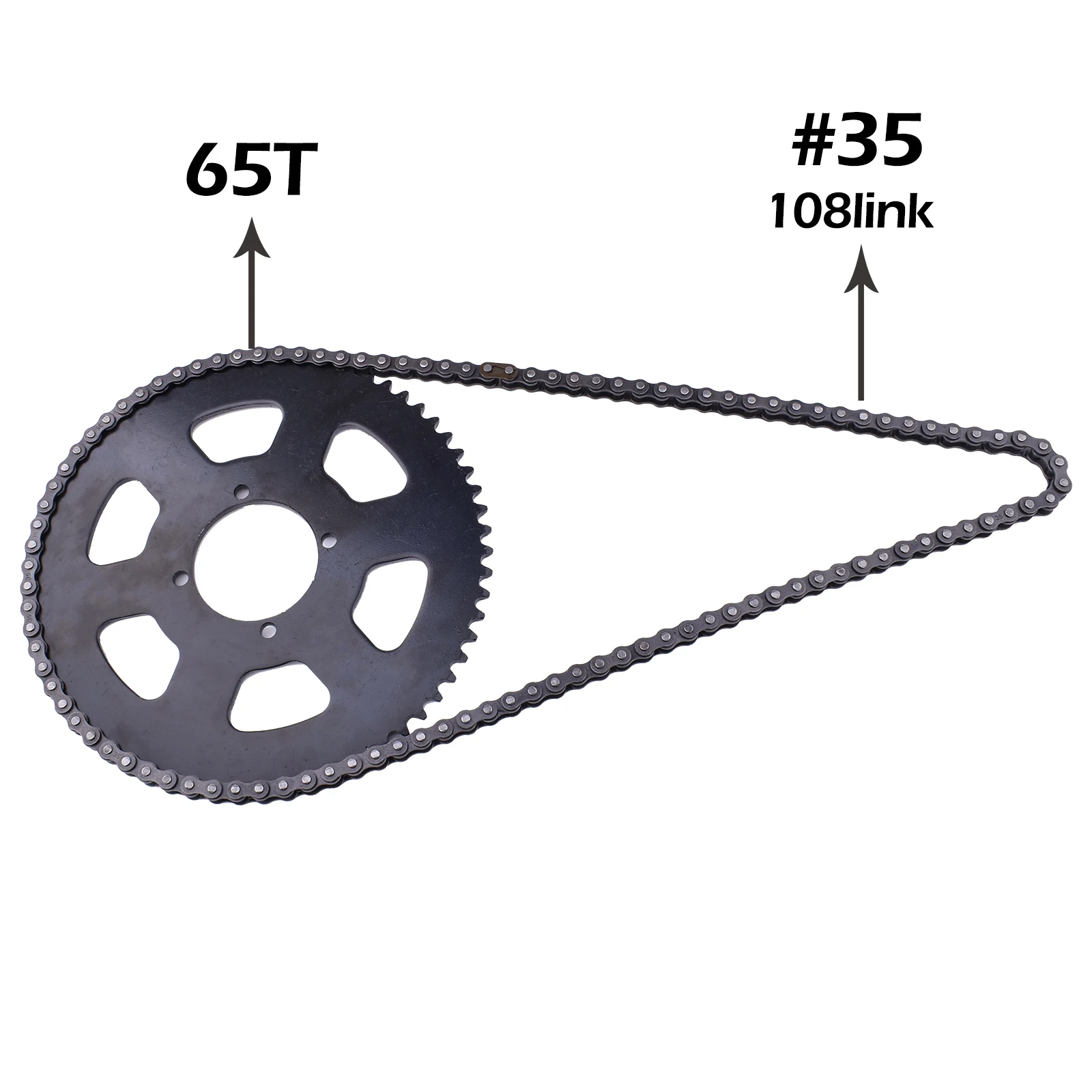 65T Tooth with #35 Chain for Electric Motorcycle Mini Moto ATV Quad Dirt Pit Pocket Bike Scooter Parts Can Use with KR5V Motor