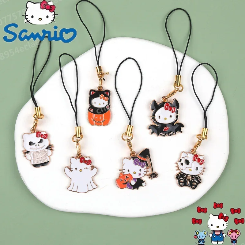 

2024 Halloween Hello Kitty Hanging Demon Ghost Funny Alloy Pendant Keychain Mobile Phone Pendant Student Backpack Lanyard Gift