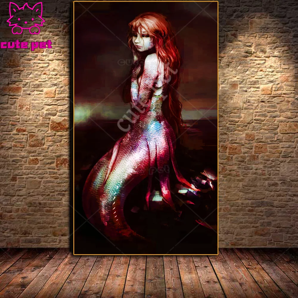 

5d Cross Stitch Fantasy mermaid diy diamond painting full square Diamond embroidery rhinestone pictures mosaic Home Decor large