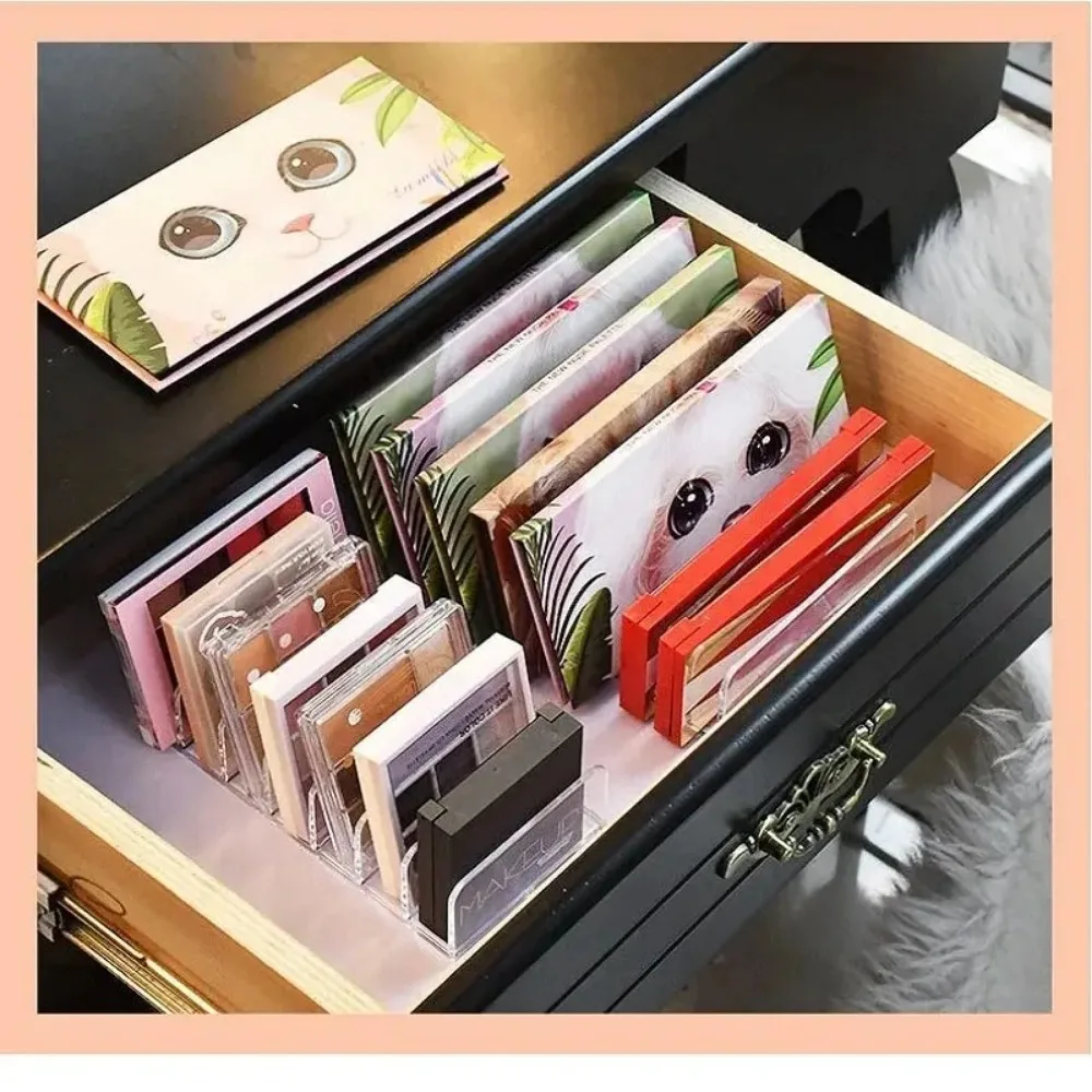 Eye Shadow Tray Storage Rack Transparent Powder Box Desktop Drawer Compartment Color Cosmetics Shelf image 4