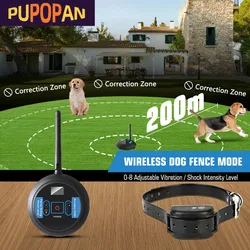 2025 new Electric Dog Fence System-Wireless Dog Fence Covers 1.2 Acre Pet Boundary Containment System Tone Shock Waterproof Rece