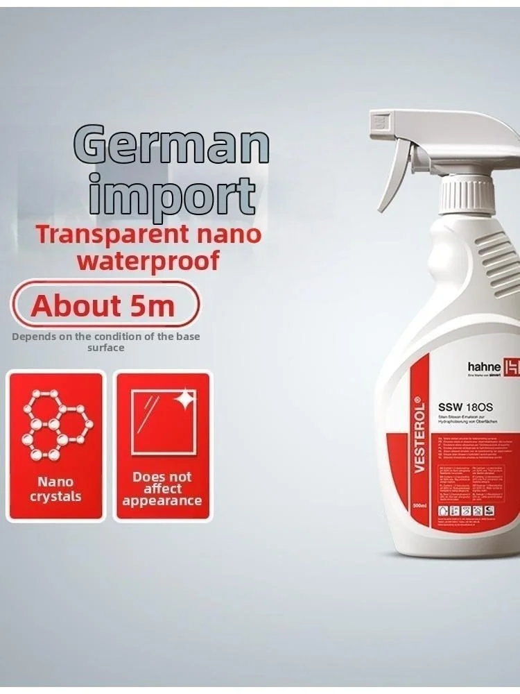 

Прозрачный нано-гидрофобный водоотталкивающий состав для самостоятельного нанесения, защитное средство для наружных стен, краска для имитации натурального камня, спрей.