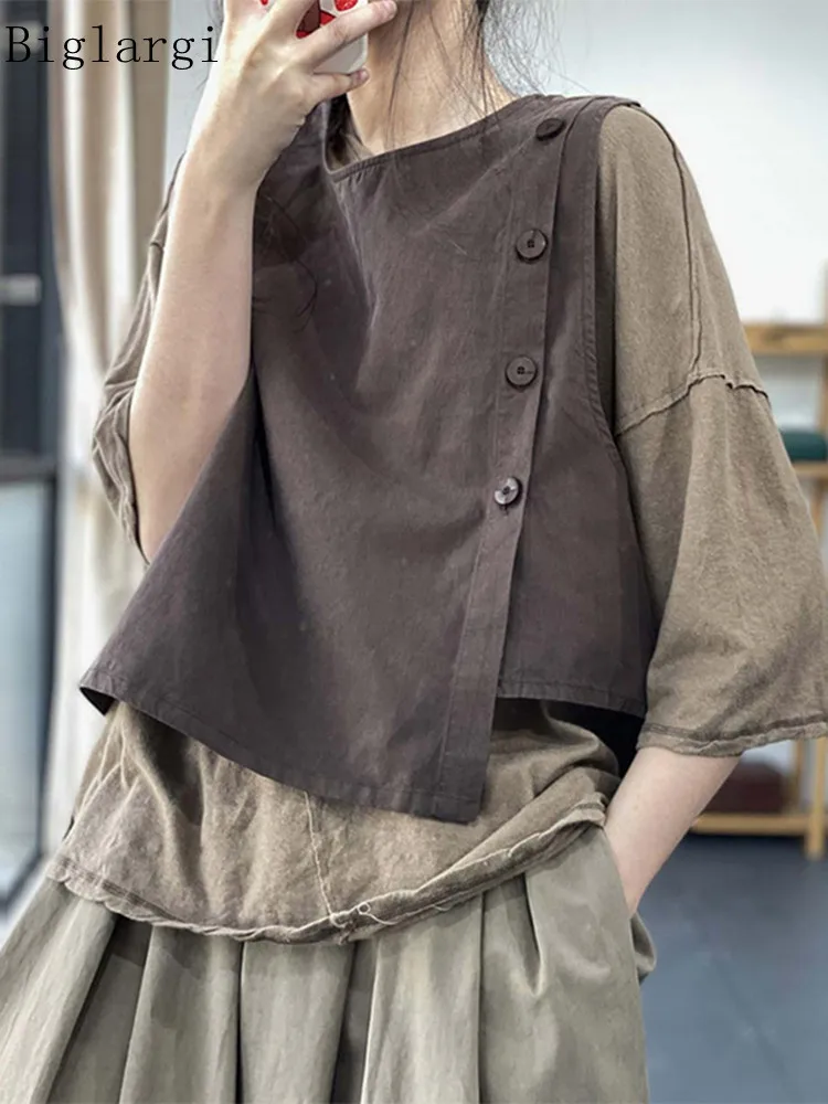 

Summer Cropped Vest Women Tops Casual Loose Irregular Ladies Vests Fashion Woman Tops 2023 Vestido Mujer