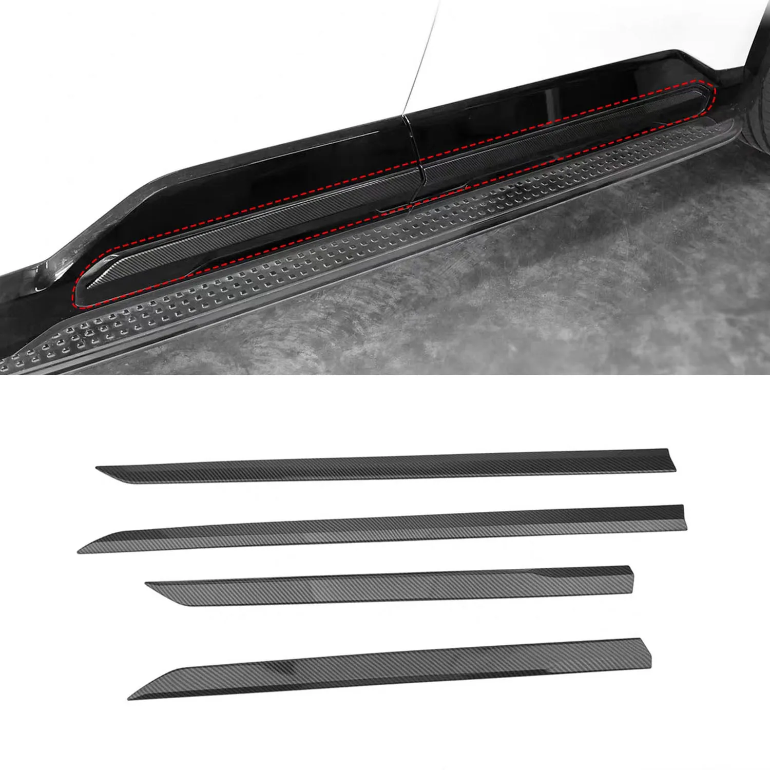 

For Kia EV9 2024 2025 2026 Car Accessories Exterior Side Door Body Molding Strips Decor Cover Trim 4pcs