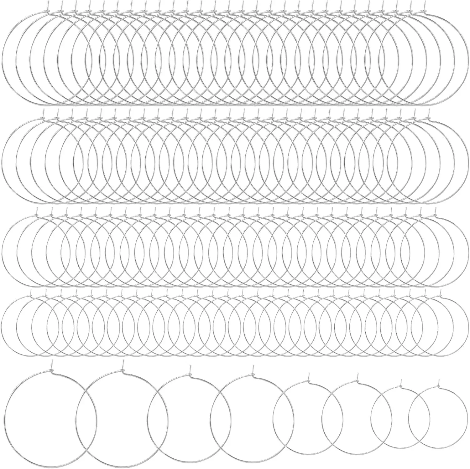 

Hypoallergenic Earring Beading Hoops, 20mm 25mm 30mm 35mm Round Hoop Earrings Findings, Open Earring Wire Ring Accessories for J