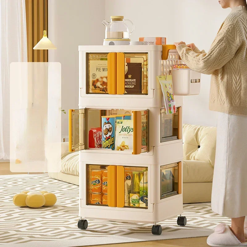 

Household Multi-layer Snack Boxes, Baby Supplies Storage Shelves, Bedroom Bedside Newborn Trolley, Mobile Storage Organizer 122