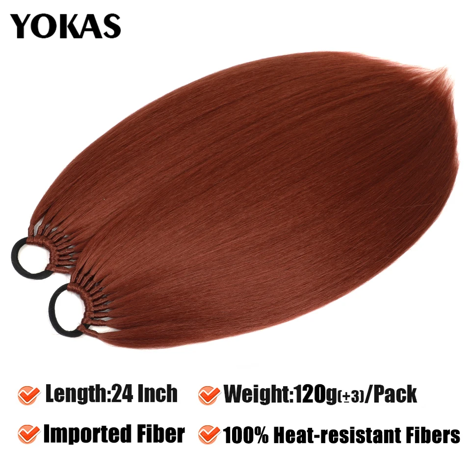 Long Straight Elastic Band Ponytail Synthetic Hair Extensions For Women 24 28 Inch Pony Tail Extensions Accessories For Female