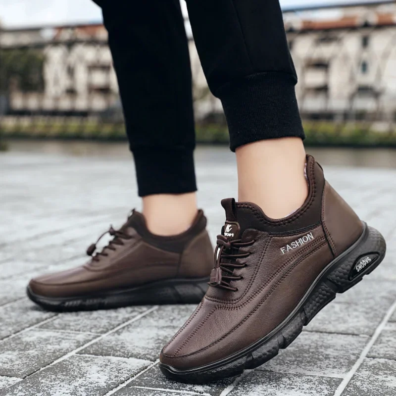 Black Brown Warm Winter Male Shoes Original Deals High Quality Vintage Men\'s Boots Offer In Promotion New Low Price Comfortable