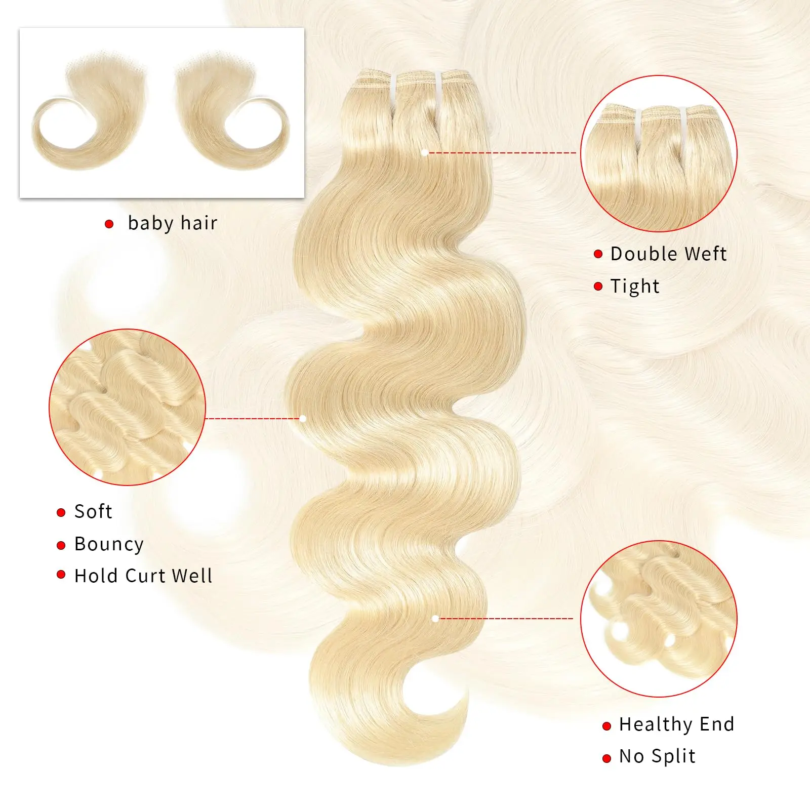 Body Wave 1/3/4 Bundles Honey Blonde Brazilian Hair For Braiding Super Long Wavy Wigs Body Wave 613 Loose Wave Wigs For Women