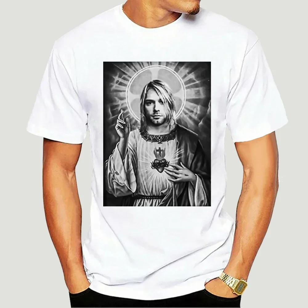 

NEW Kurt Cobain Saviour Unisex Saint T-Shirt Men Print Tee Black Short Sleeve Tops Homme Men Streetwear