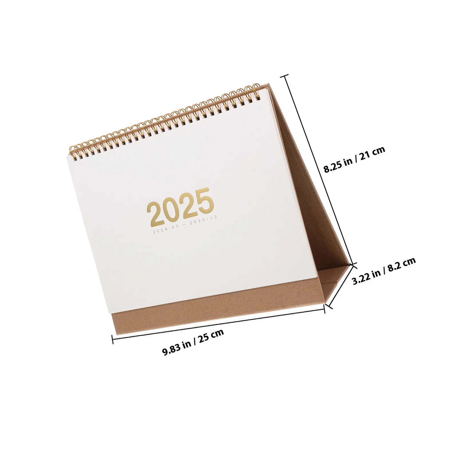 2025 Chinese Minimalist Desk Calendar Standing Flip Spiral Bound Desktop Planner Functional Table Calendar for Office Home Use