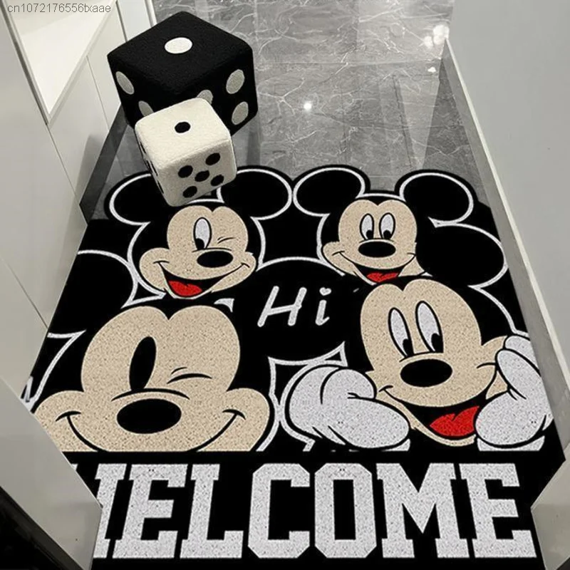 Disney Mickey Mouse Cartoon Printing Floor Mat Cute Bathroom Kitchen Door Water Absorbent Rugs Sweet Girl Room Decoration Mat