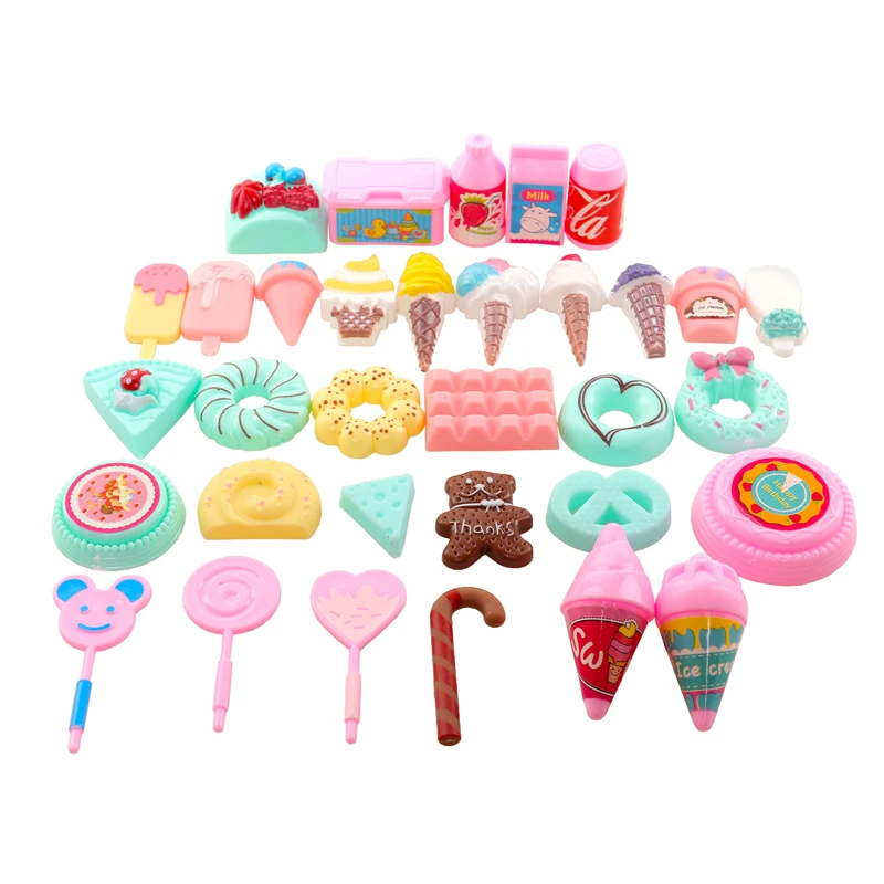 Gute Qualität 43 Teile/satz Puppenhaus Miniatur Essen Küchenset Platte Piazz für Puppenzubehör für 11,5 Zoll Puppe Kinderspielzeug