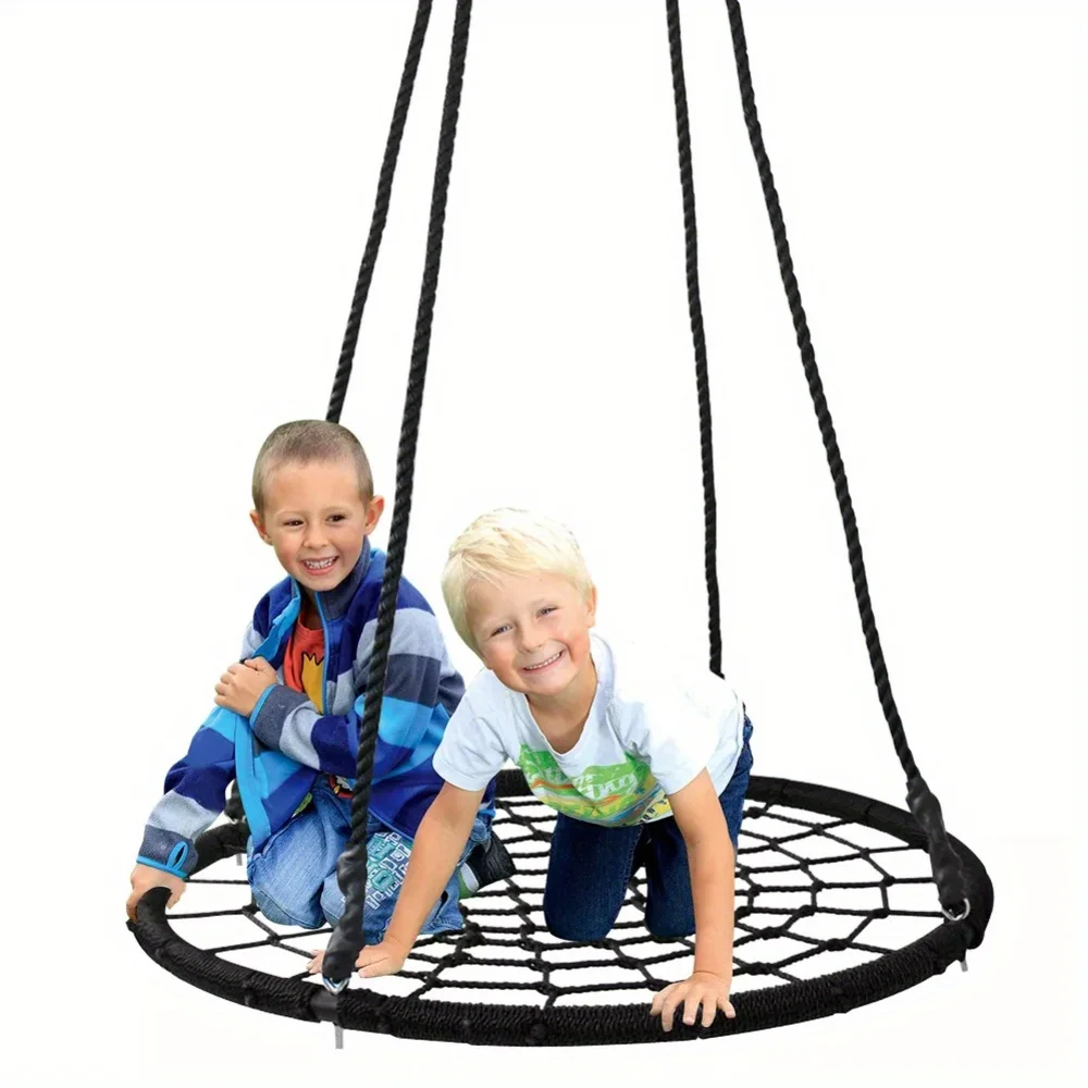 48'' Spider Web Tree Swing Net For Kids Adjustable Height Max Weight 600Lbs