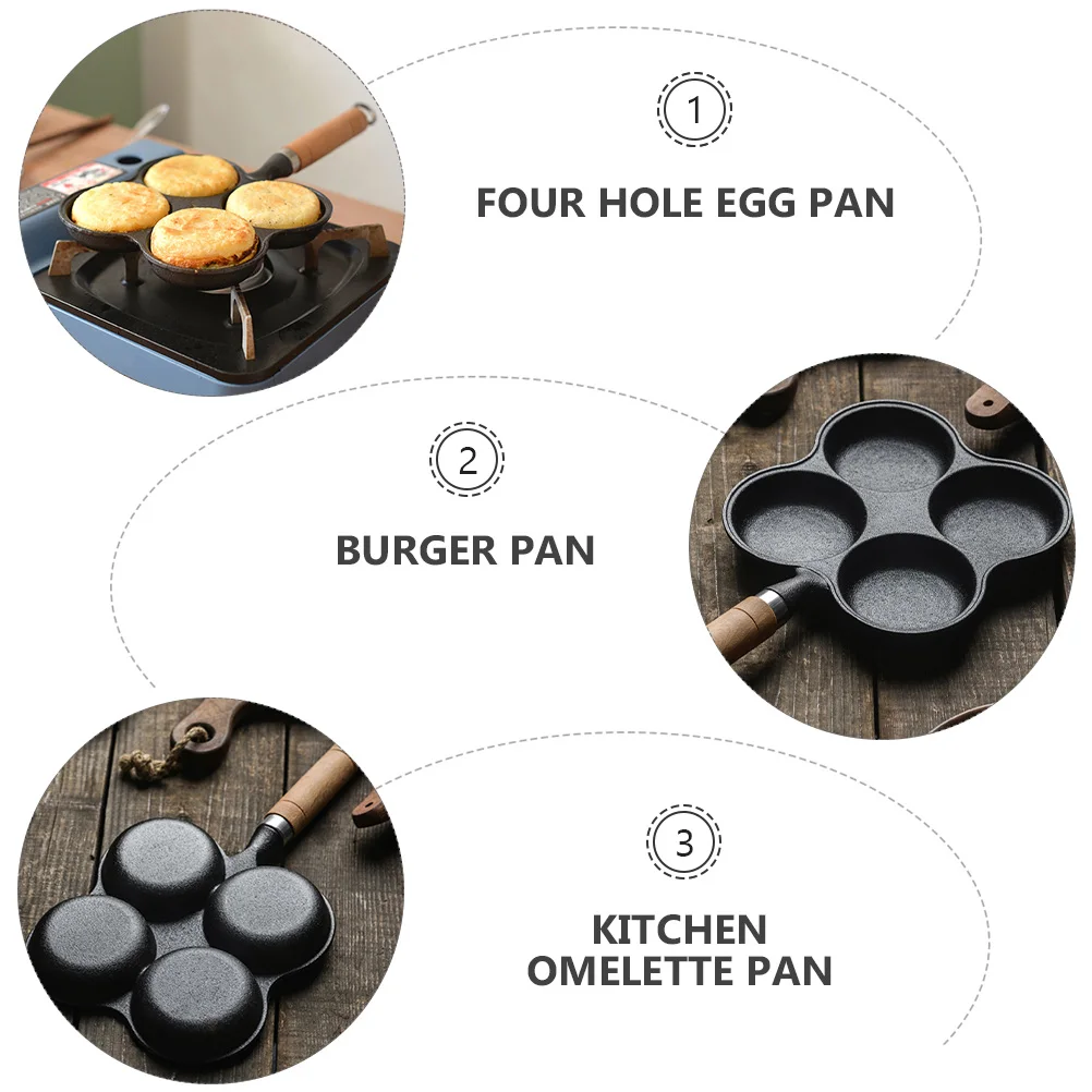

1Pcs Egg Frying Pan Non-Stick Omelette Pancake Pot Flat Bottom Induction Fryer Sturdy Handle Heat Resistant Kitchen Cooking Tool