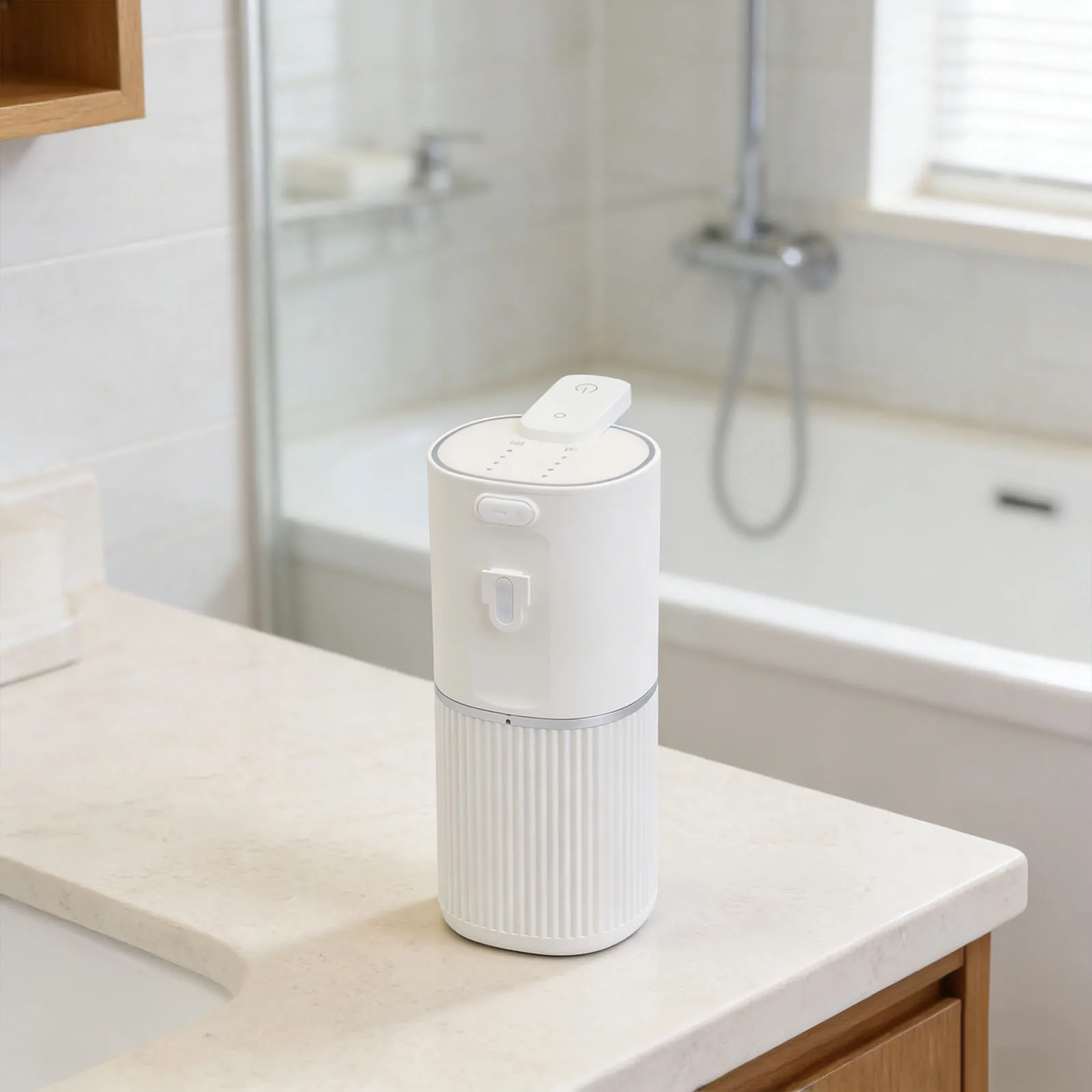 Waterproof Automatic Soap Dispenser with Adjustable Levels for Bathroom and Kitchen Compact Design 380ML Capacity