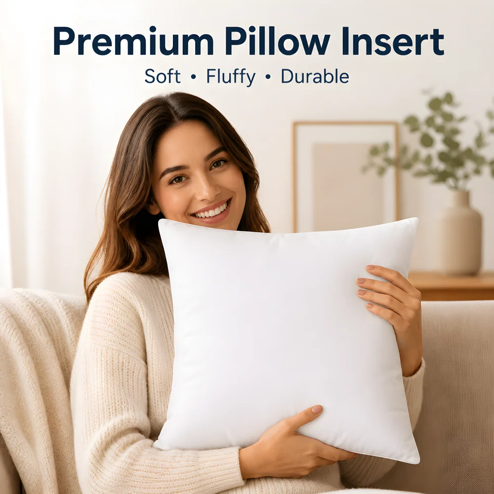 Standard White Bounce Back Pillow Insert Cushion Core for Sofa Car Seat Home Interior Decor 30x30CM