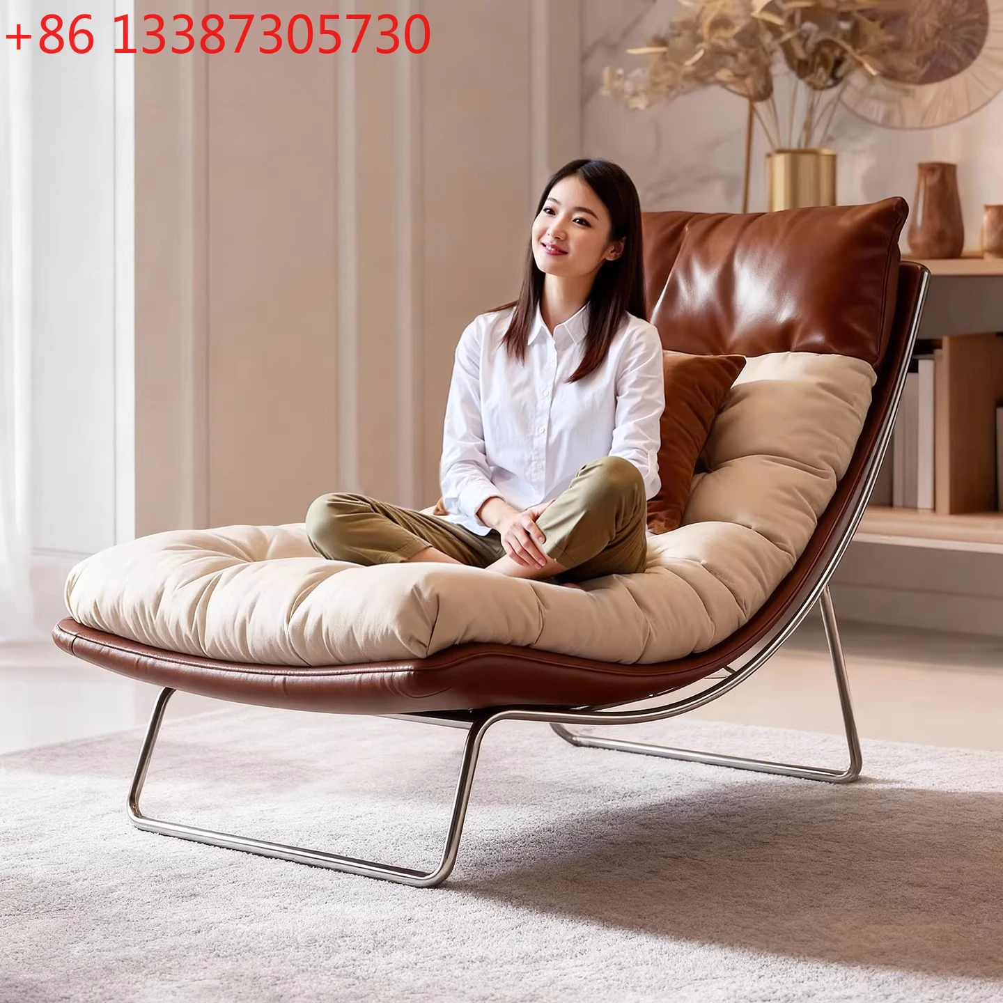 

Современное кресло-софа в стиле лайт-люкс для гостиной и балкона, в итальянском минималистичном стиле