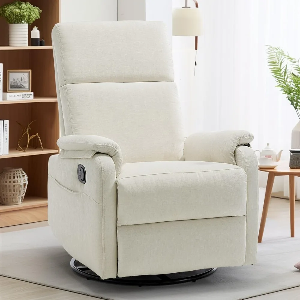 Sillas reclinables, mecedora reclinable giratoria para adultos, mecedora planeadora, sillón reclinable pequeño para sala de estar, recliner