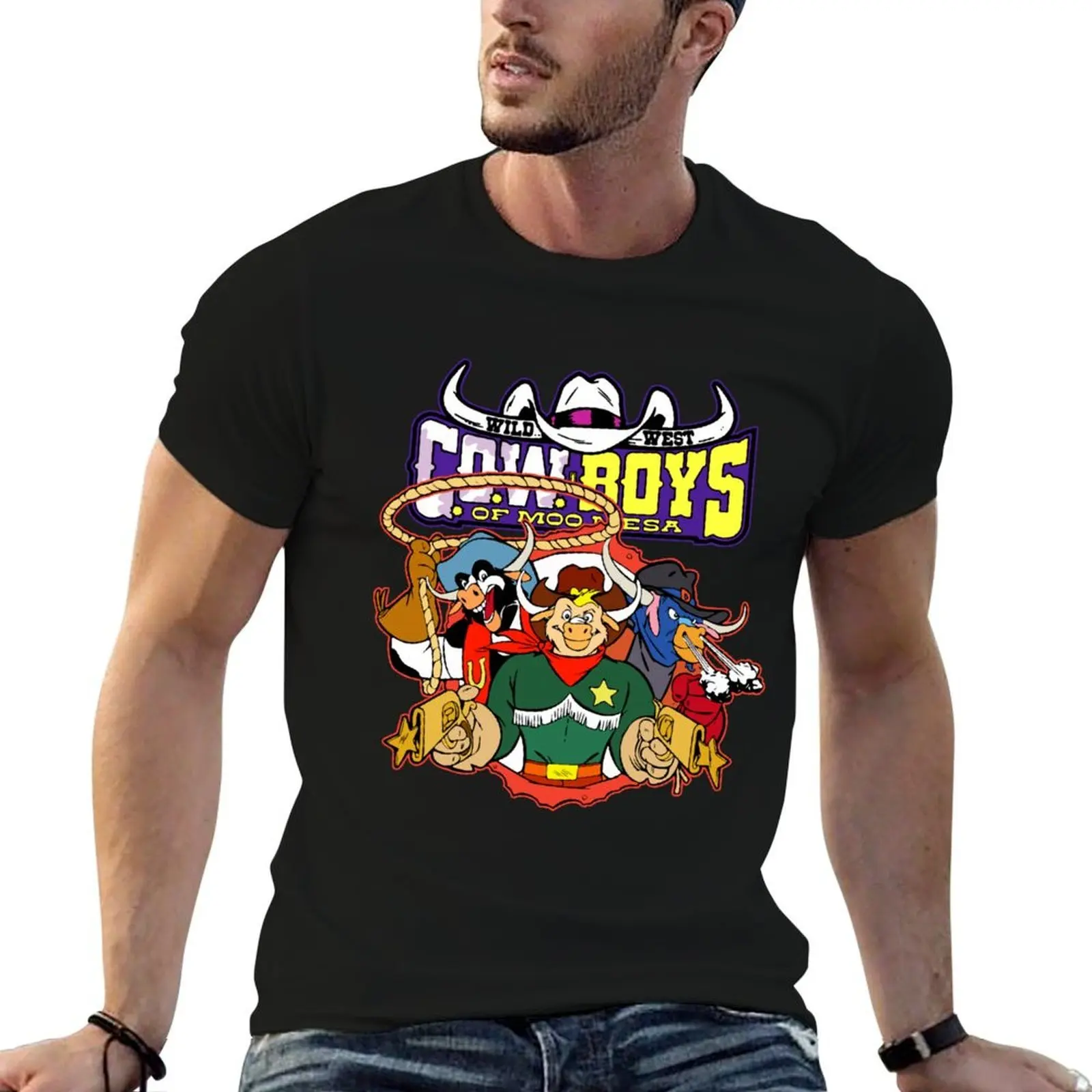 Camiseta Cowboys of Moo Mesa, paquete de camisetas de algodón, camisetas de algodón para hombre, camisetas 100% para hombre, camiseta divertida de algodón
